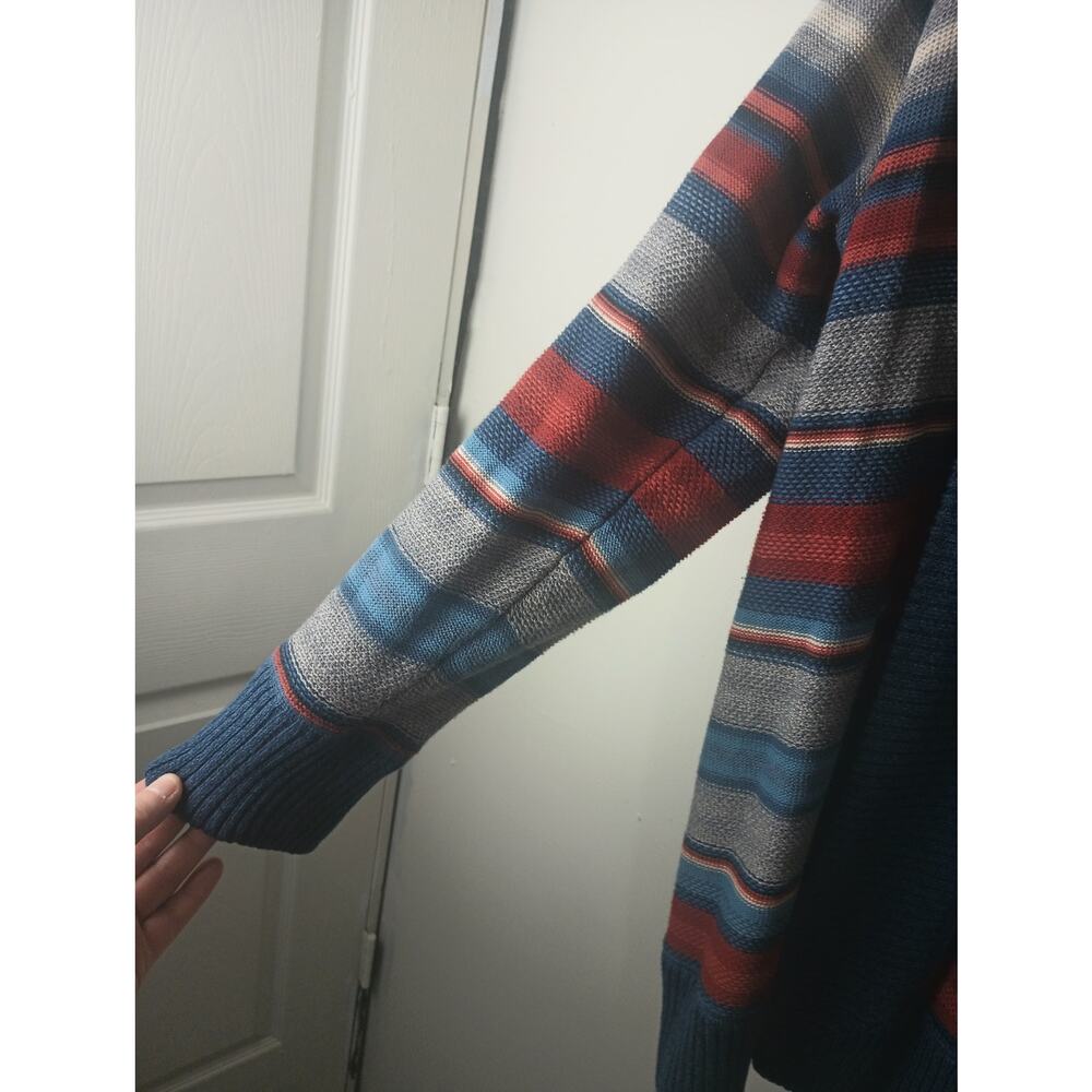 Lauren Ralph Lauren Southwestern Striped Cardigan Sweater Knit Cotton Women's 2X - Picture 2 of 4
